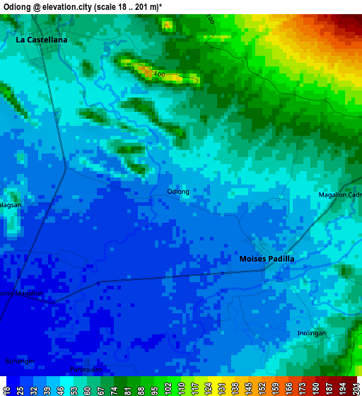 Odiong elevation map