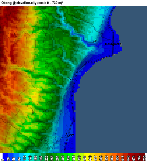 Obong elevation map