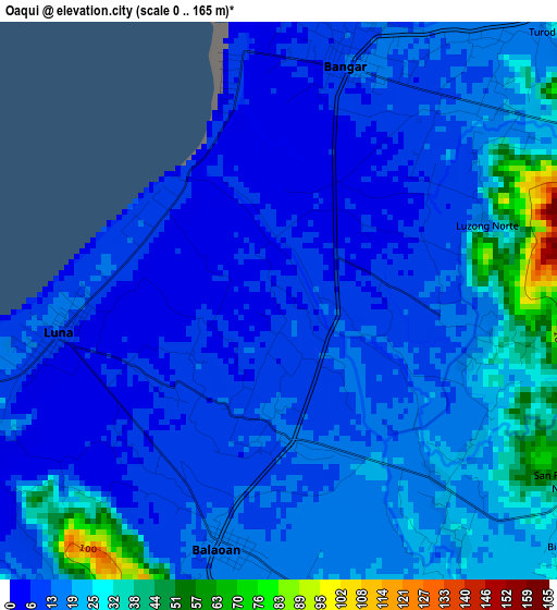 Oaqui elevation map