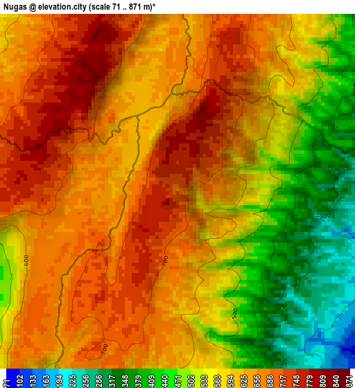 Nugas elevation map