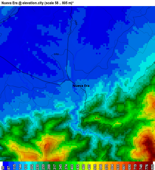 Nueva Era elevation map