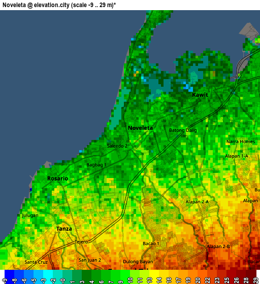 Noveleta elevation map