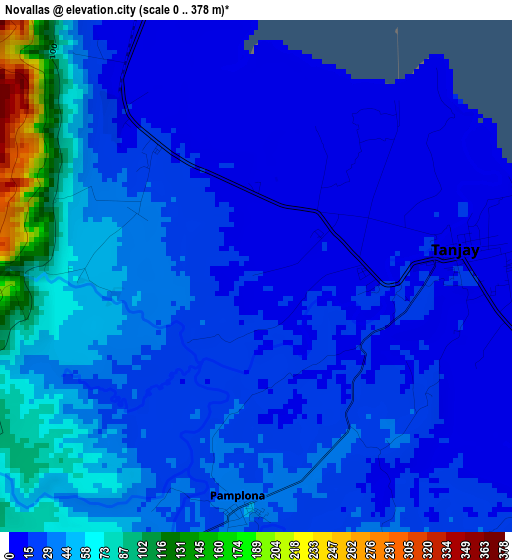 Novallas elevation map