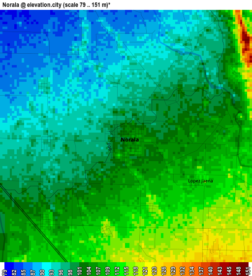 Norala elevation map