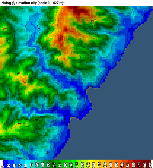 Nuing elevation map