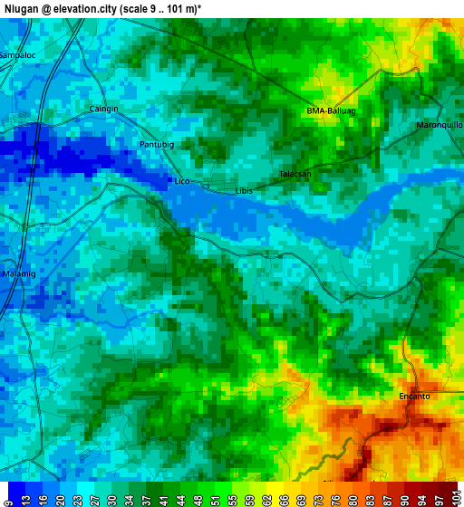 Niugan elevation map