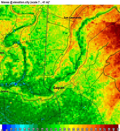 Nieves elevation map