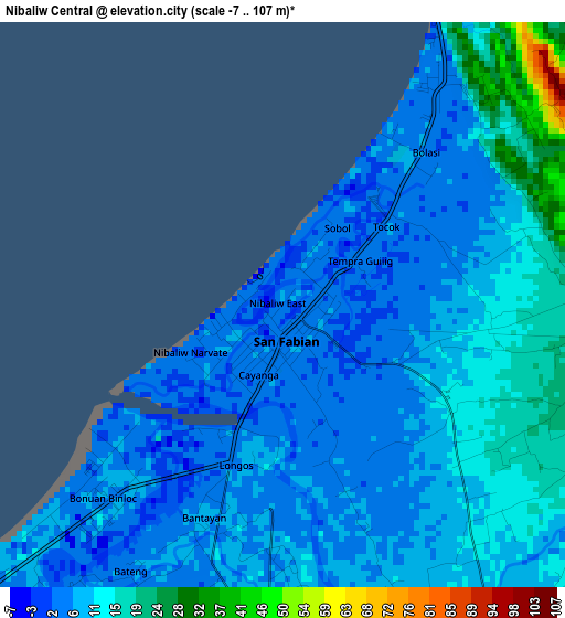 Nibaliw Central elevation map