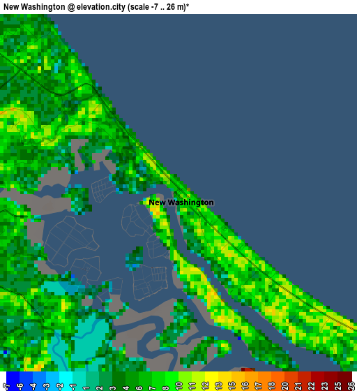 New Washington elevation map