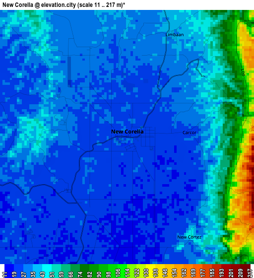 New Corella elevation map