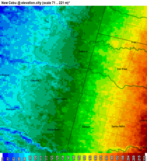 New Cebu elevation map