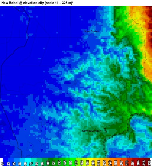 New Bohol elevation map