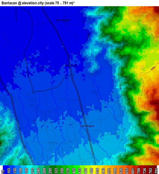 Bantacan elevation map