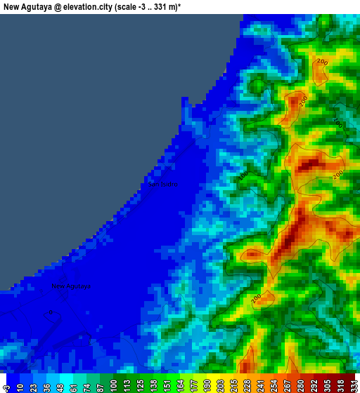 New Agutaya elevation map