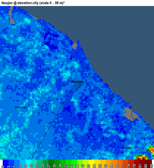 Naujan elevation map