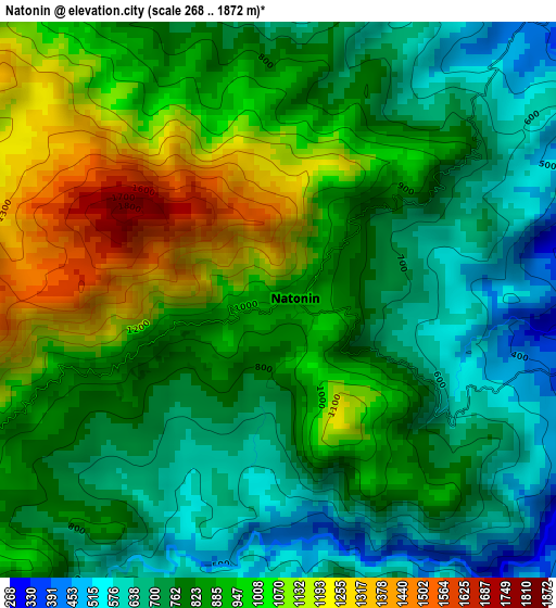 Natonin elevation map