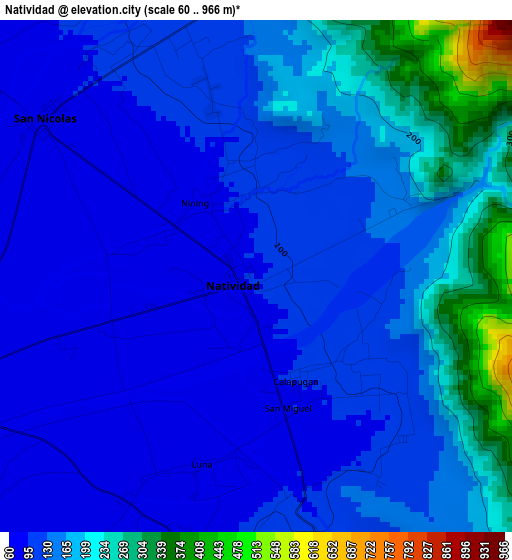 Natividad elevation map