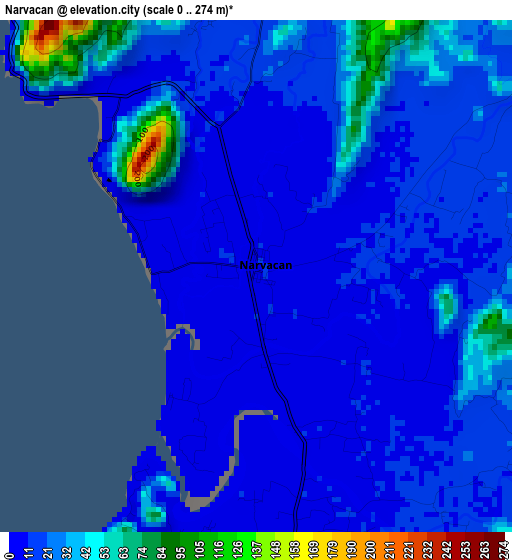 Narvacan elevation map