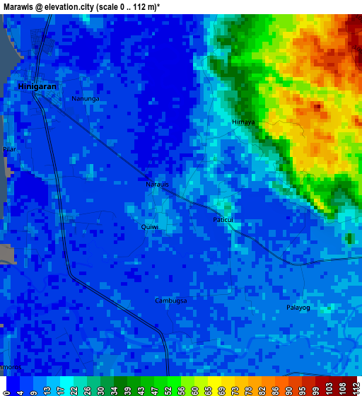 Marawis elevation map