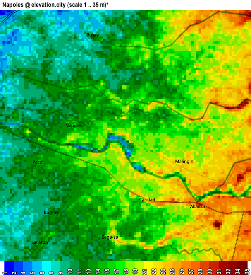 Napoles elevation map