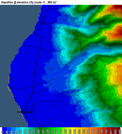 Napalitan elevation map