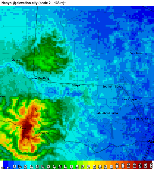 Nanyo elevation map