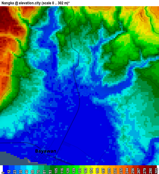 Nangka elevation map