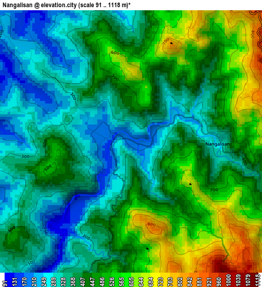 Nangalisan elevation map