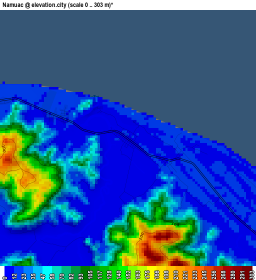 Namuac elevation map