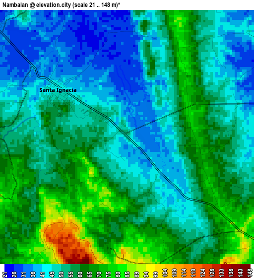 Nambalan elevation map