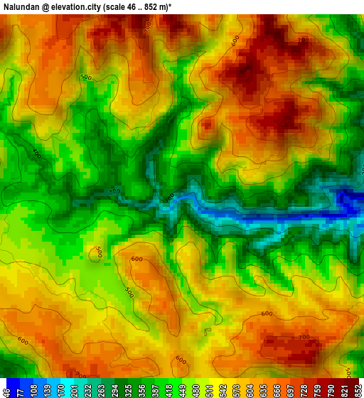 Nalundan elevation map