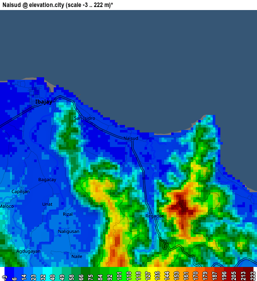 Naisud elevation map