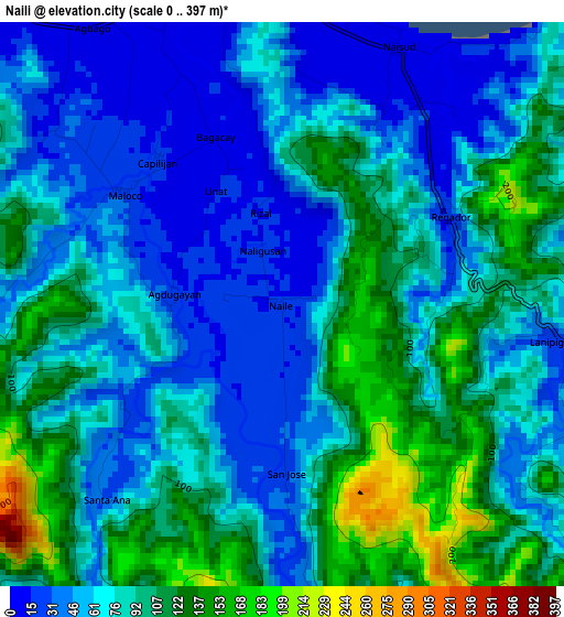 Naili elevation map