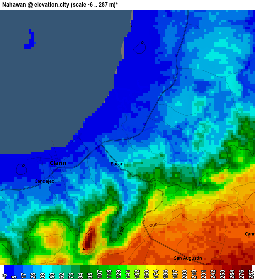 Nahawan elevation map