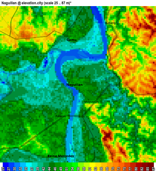 Naguilian elevation map