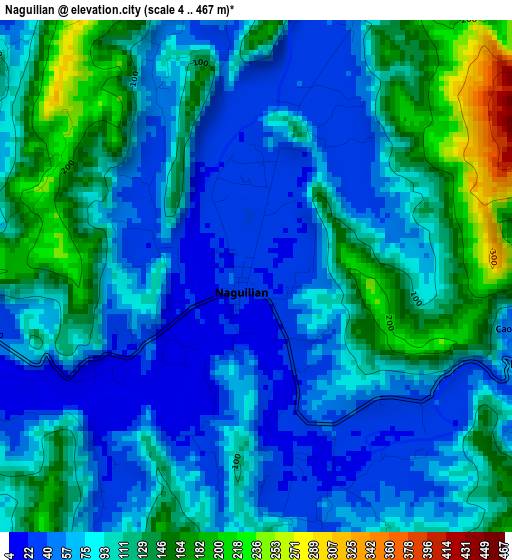 Naguilian elevation map