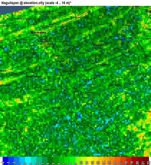 Naguilayan elevation map