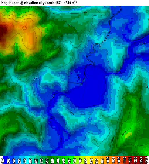 Nagtipunan elevation map