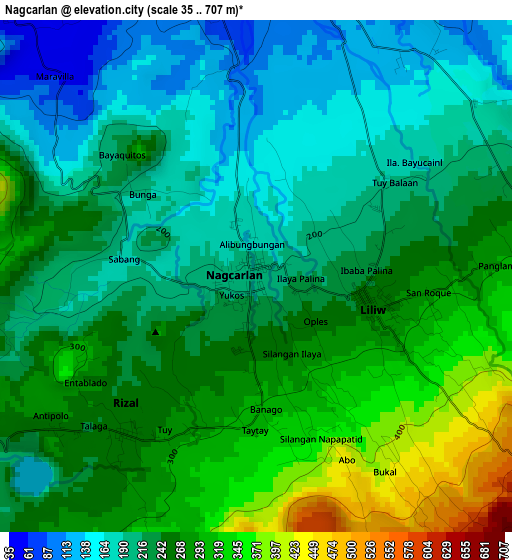 Nagcarlan elevation map