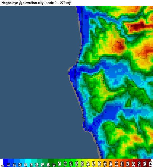 Nagbalaye elevation map