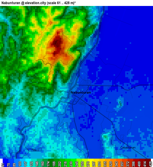 Nabunturan elevation map