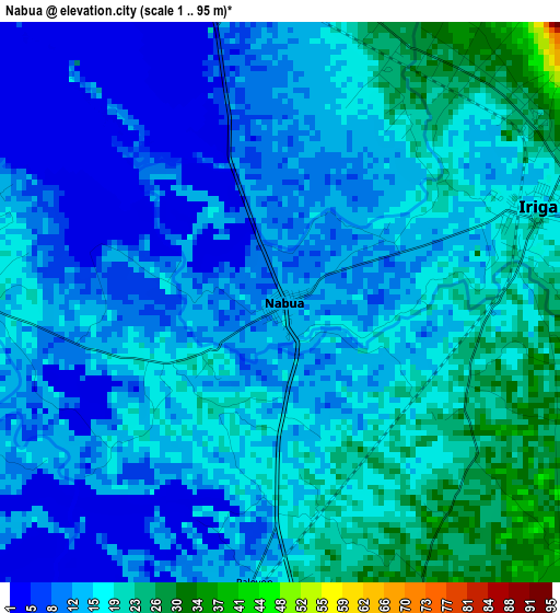 Nabua elevation map