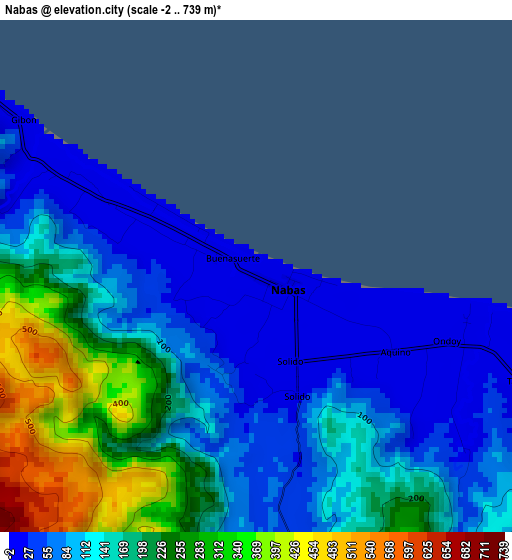 Nabas elevation map