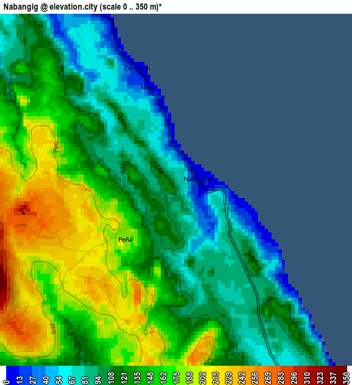 Nabangig elevation map