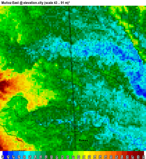 Muñoz East elevation map