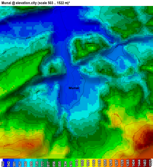 Munai elevation map