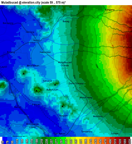 Muladbucad elevation map