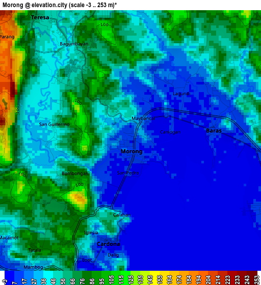 Morong elevation map