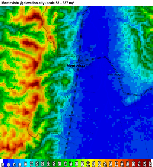 Montevista elevation map