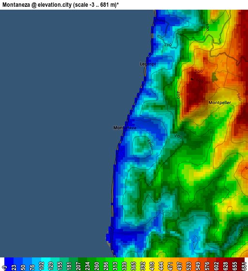 Montaneza elevation map